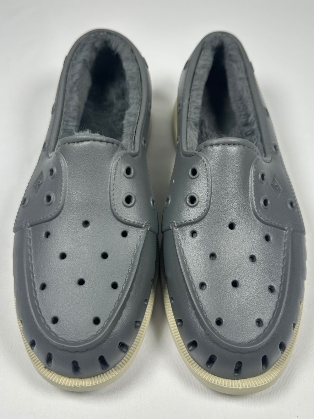 Sperry Men's Authenic Original Cozy Float Boat Shoes Gray Faux Fur Lined Size 10